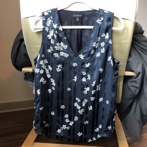 Banana Republic blue floral sleeveless top